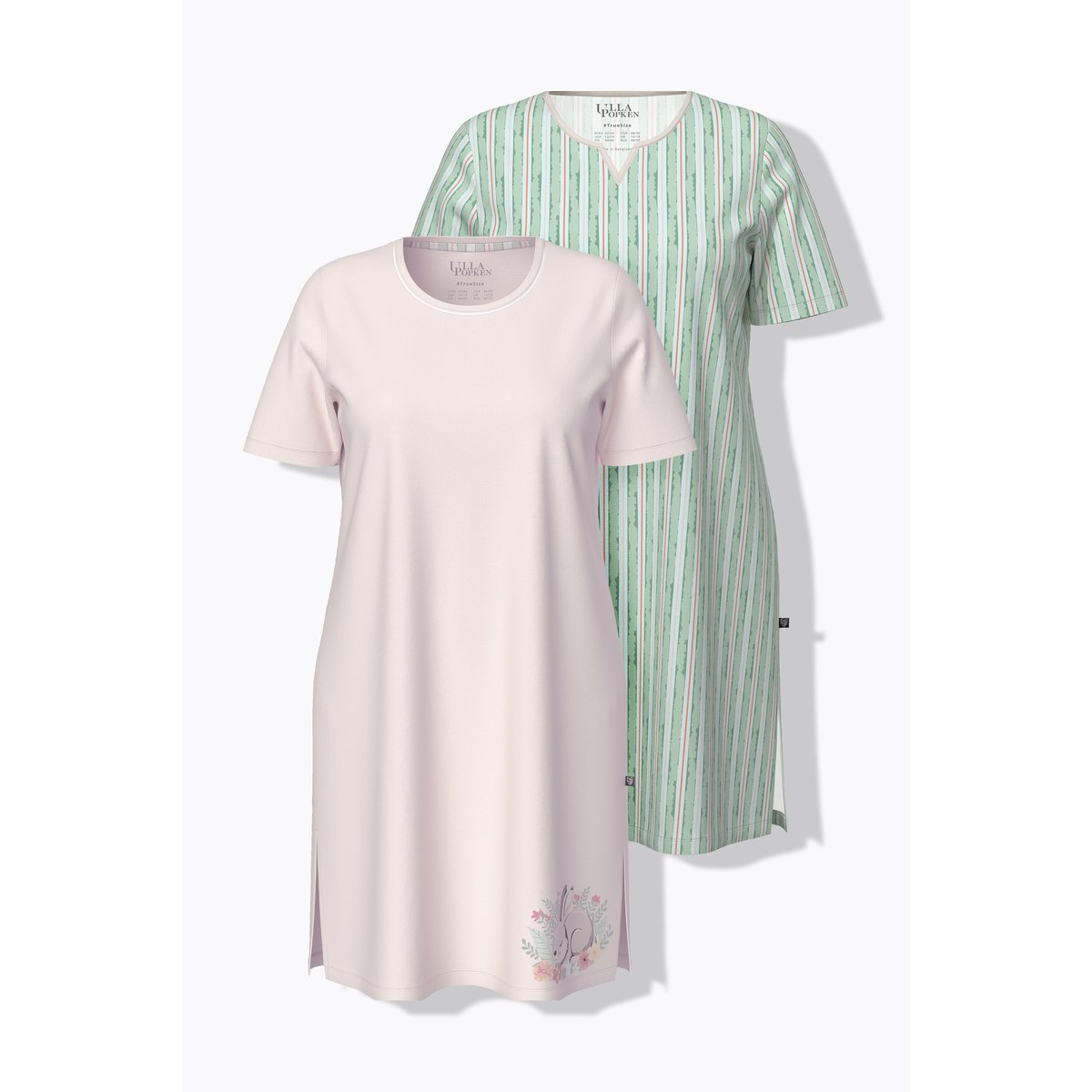 Lot de 2 grands t-shirts/chemises de nuit rose, ULLA POPKEN