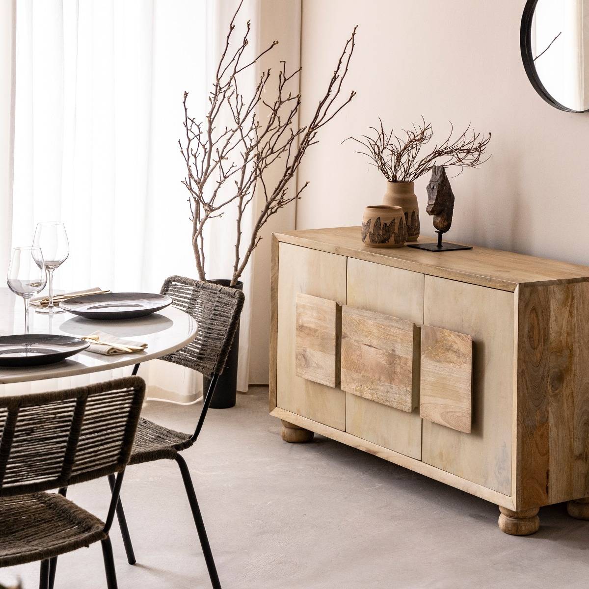 Buffet en bois de manguier ADARA bois clair, MADE IN MEUBLES