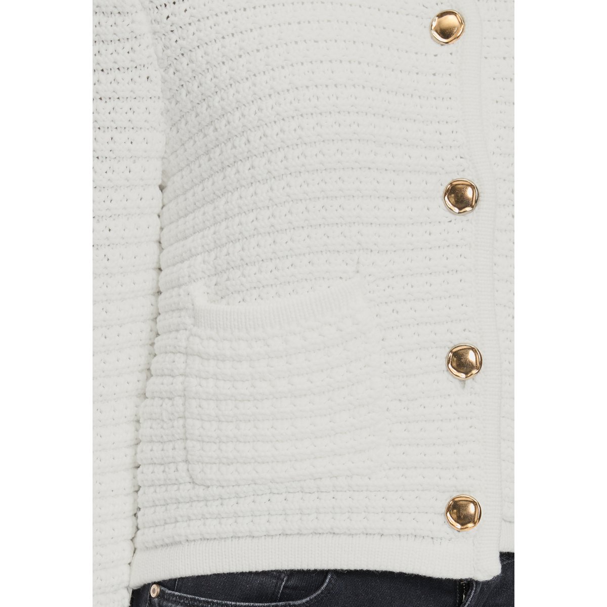 Cardigan en maille à patte de boutonnage blanc, BETTY & CO