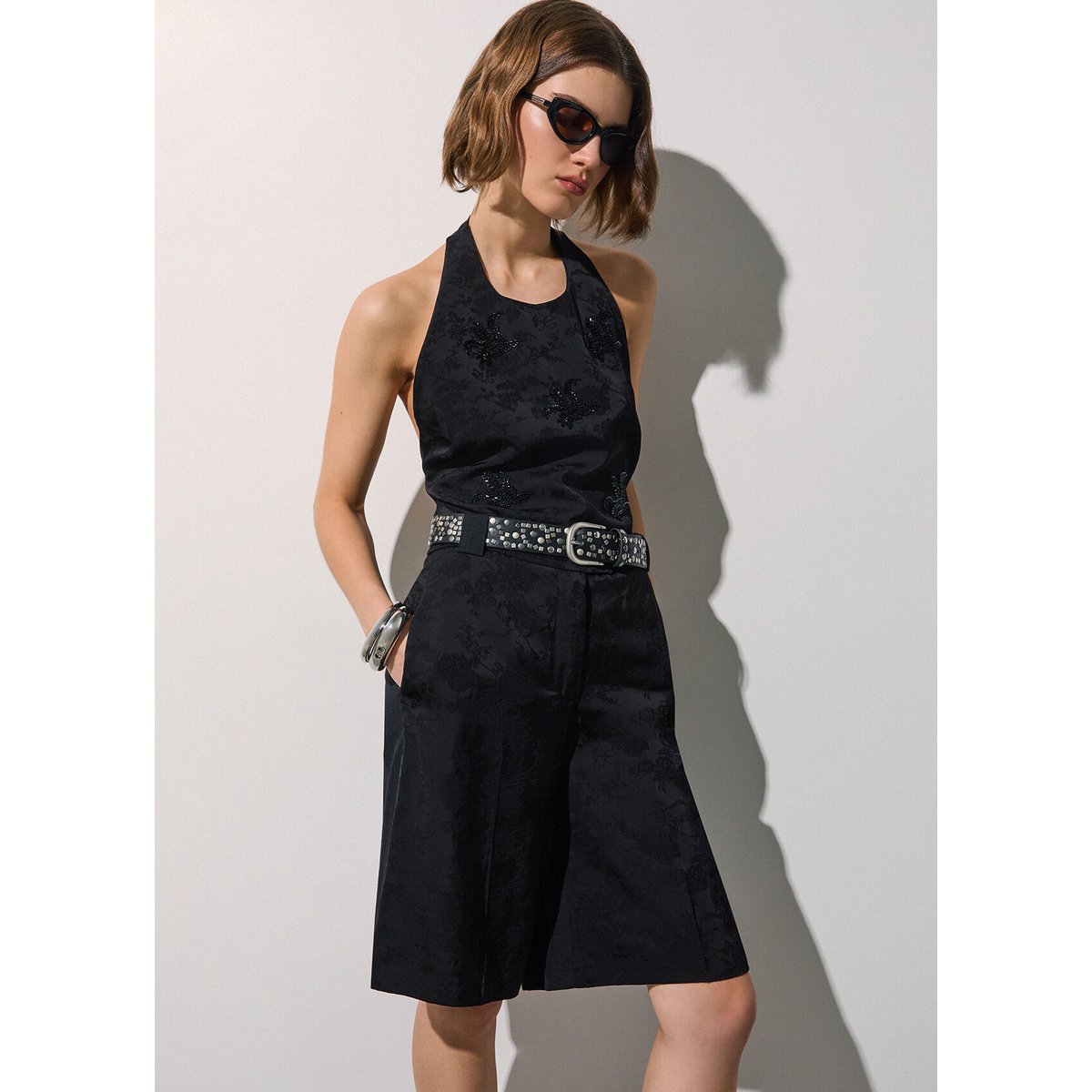 Bermuda en jacquard noir, LIU JO