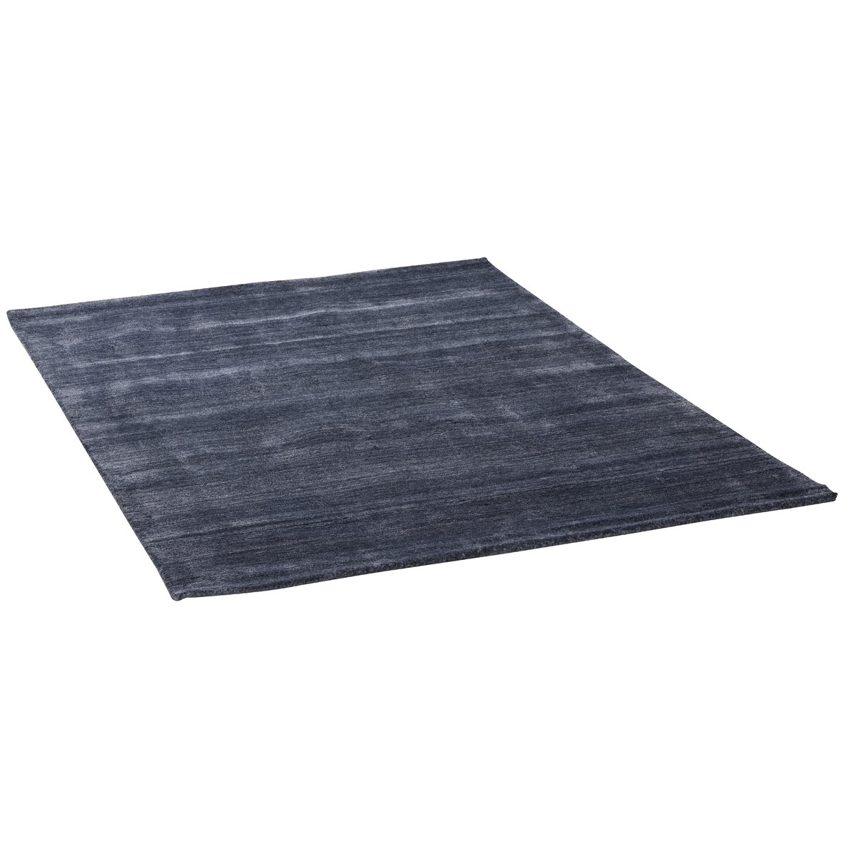 Tapis salon Bogota tissé plat en coton anthracite, THEKO