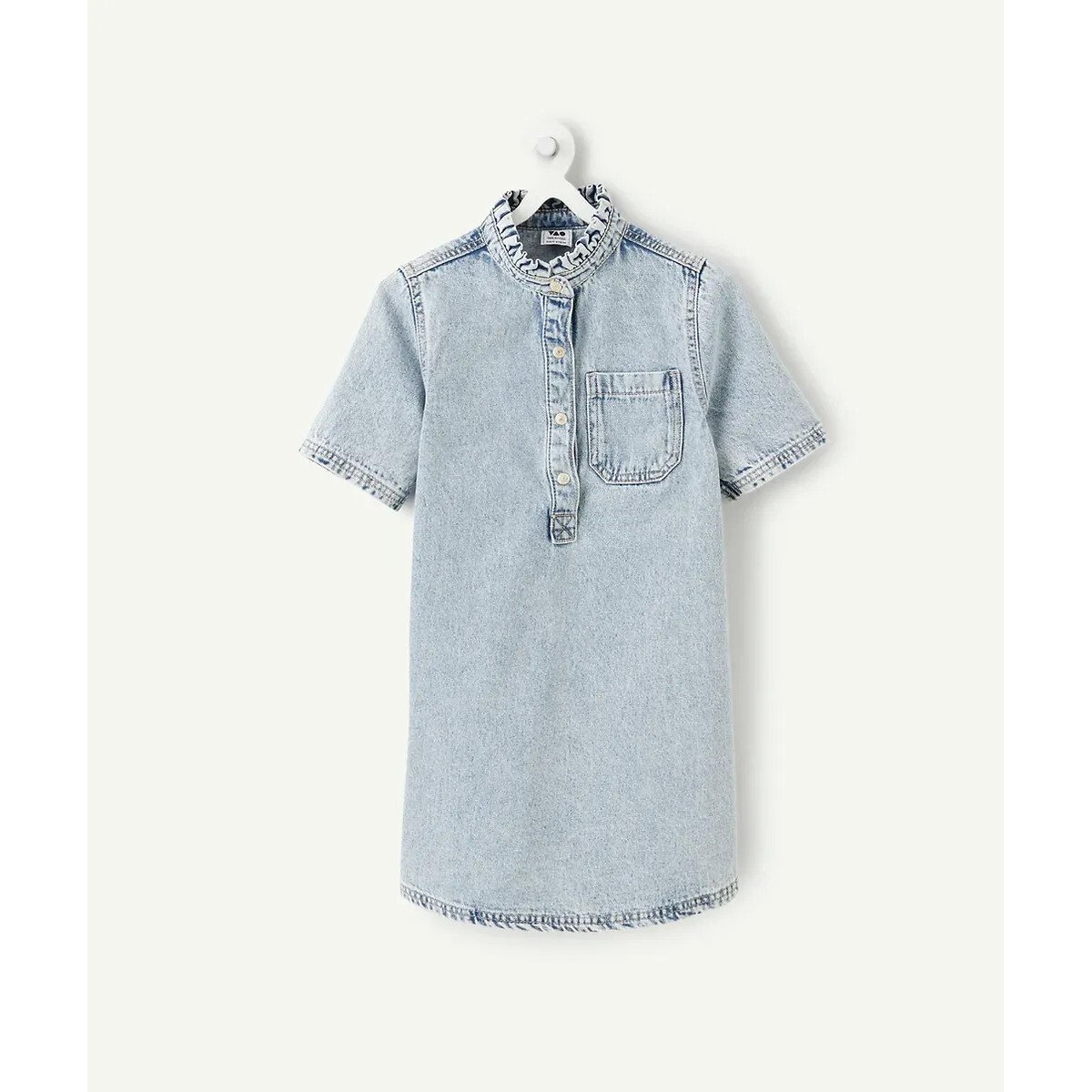 Robe manches courtes en denim bleu denim, TAPE A L'OEIL