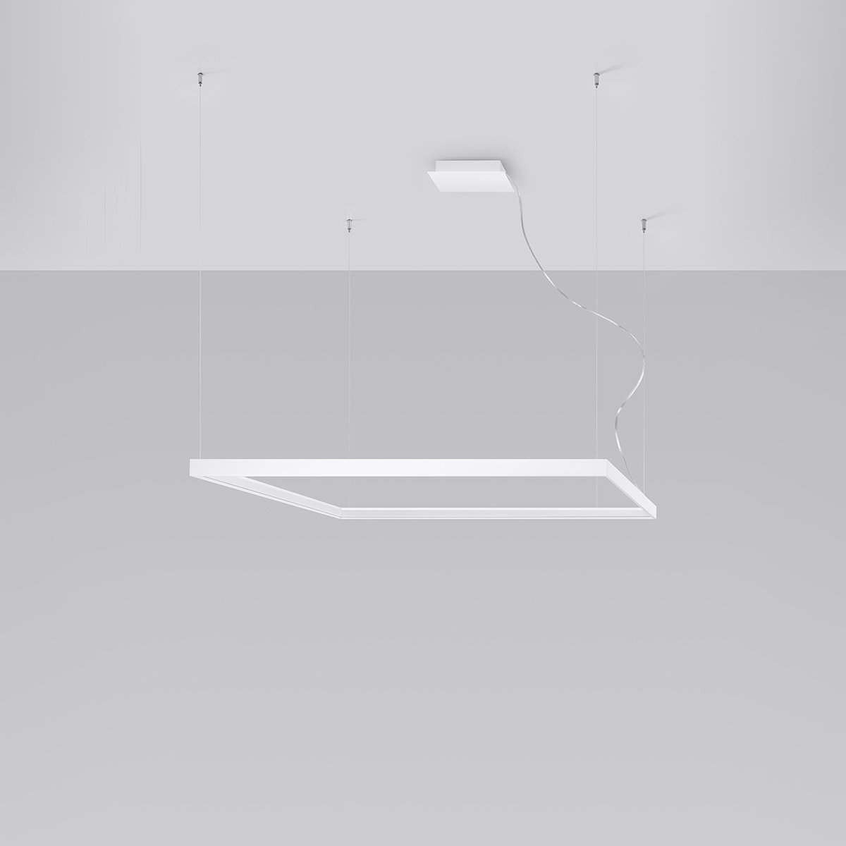 Lustre Aluminium Blanc LED 1 Nelya blanc, EDEN