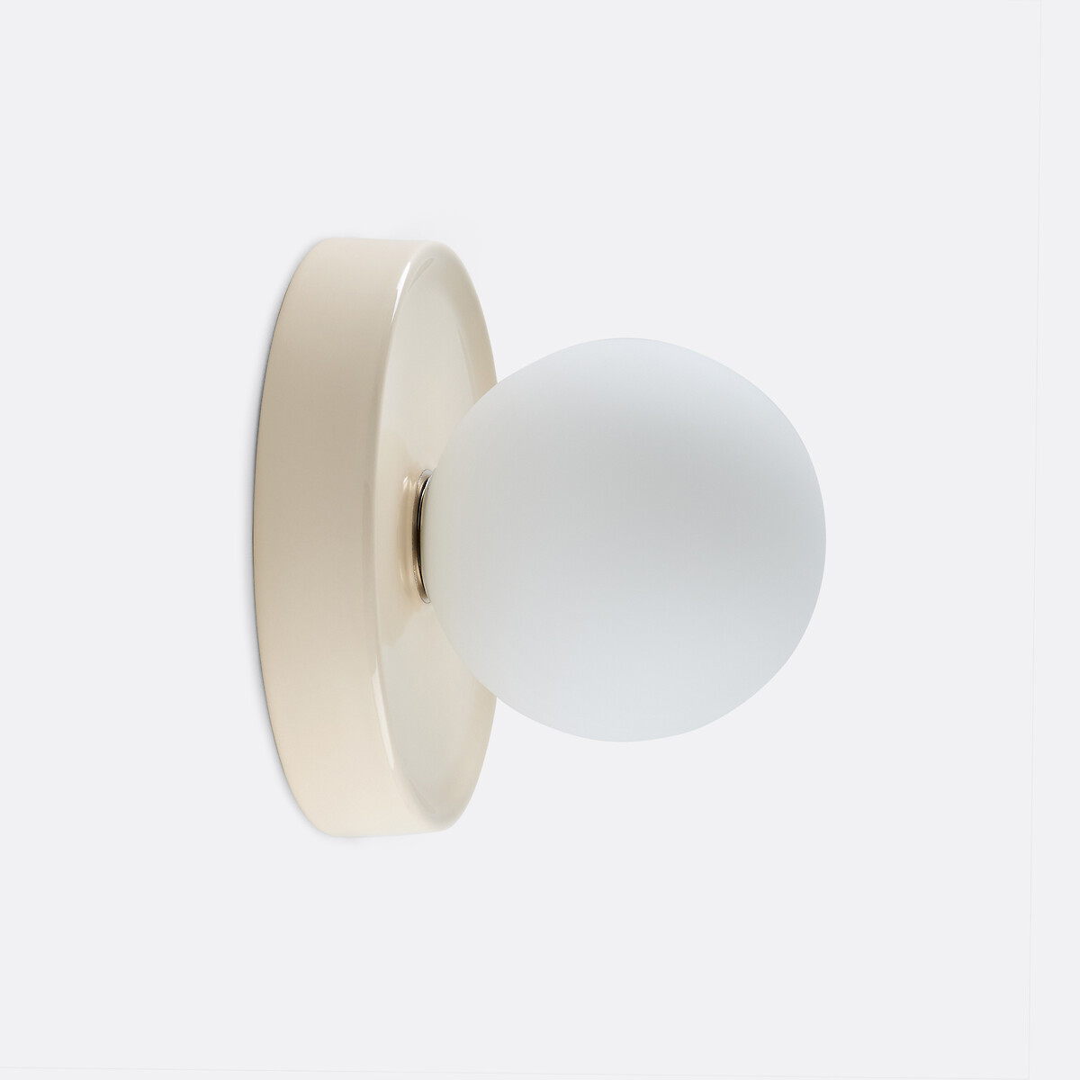 Plafonnier ou applique, rond, céramique et verre opaline, diamètre 22,5 cm, HOLI ecru, LA REDOUTE INTERIEURS