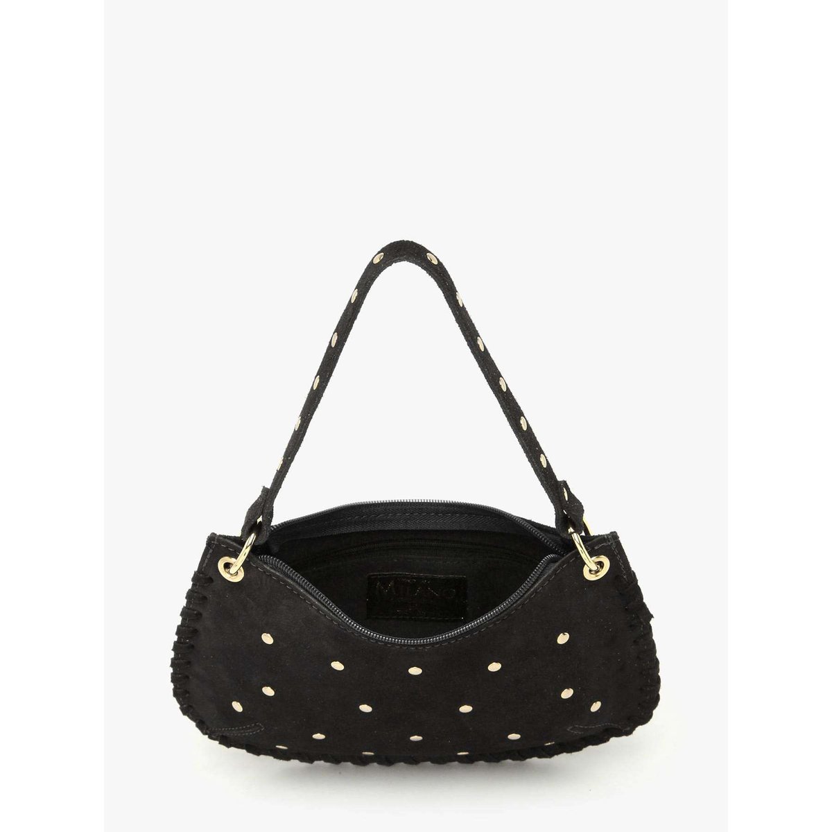 Sac porté épaule Velvet cuir nero, MILANO