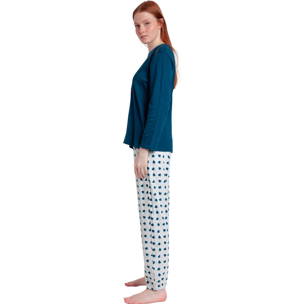Pyjama pantalon top manches longues You Make My Love Disney bleu marine, ADMAS