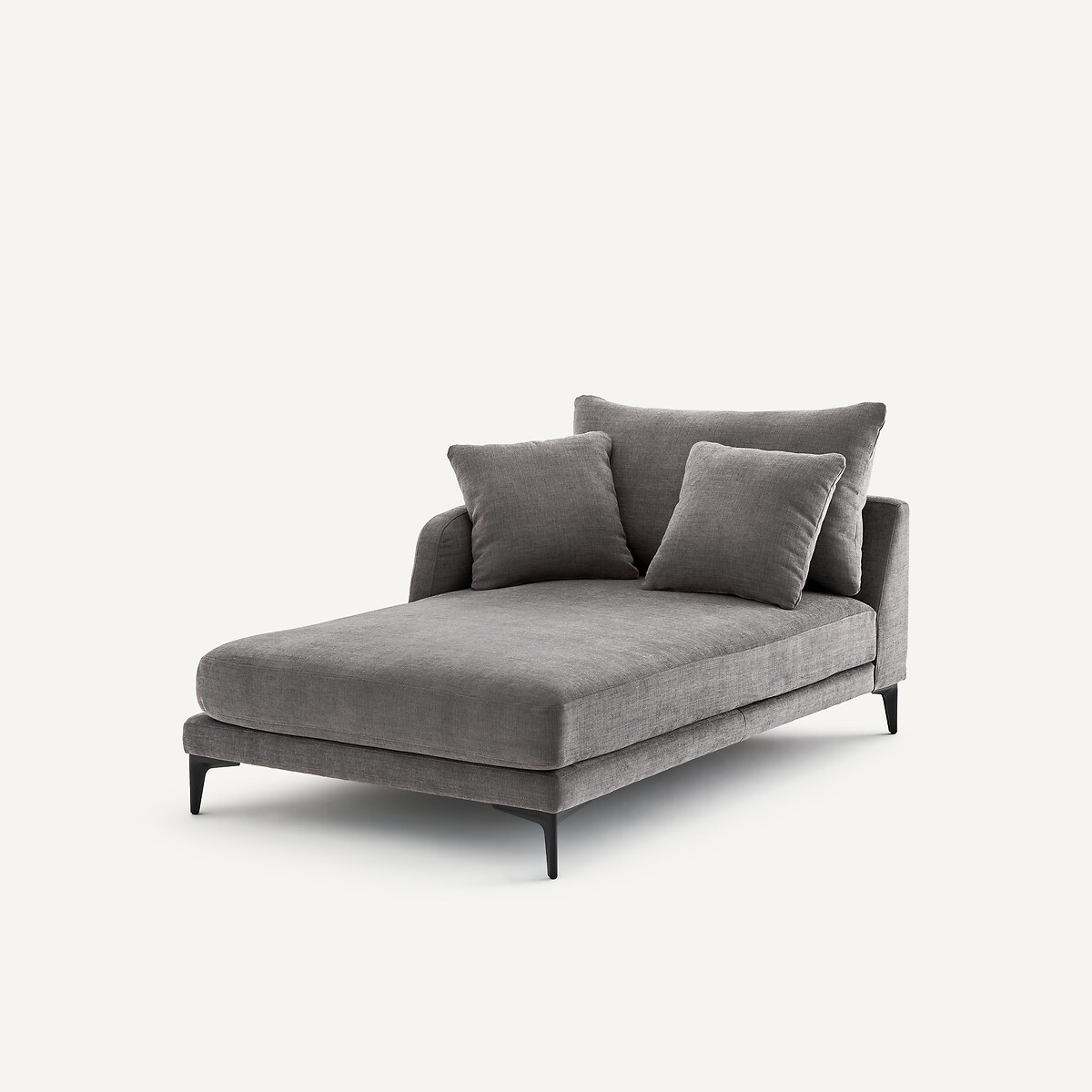 Méridienne en polyester et coton, MODERNISTE gris stone, AM.PM X EMMANUEL GALLINA