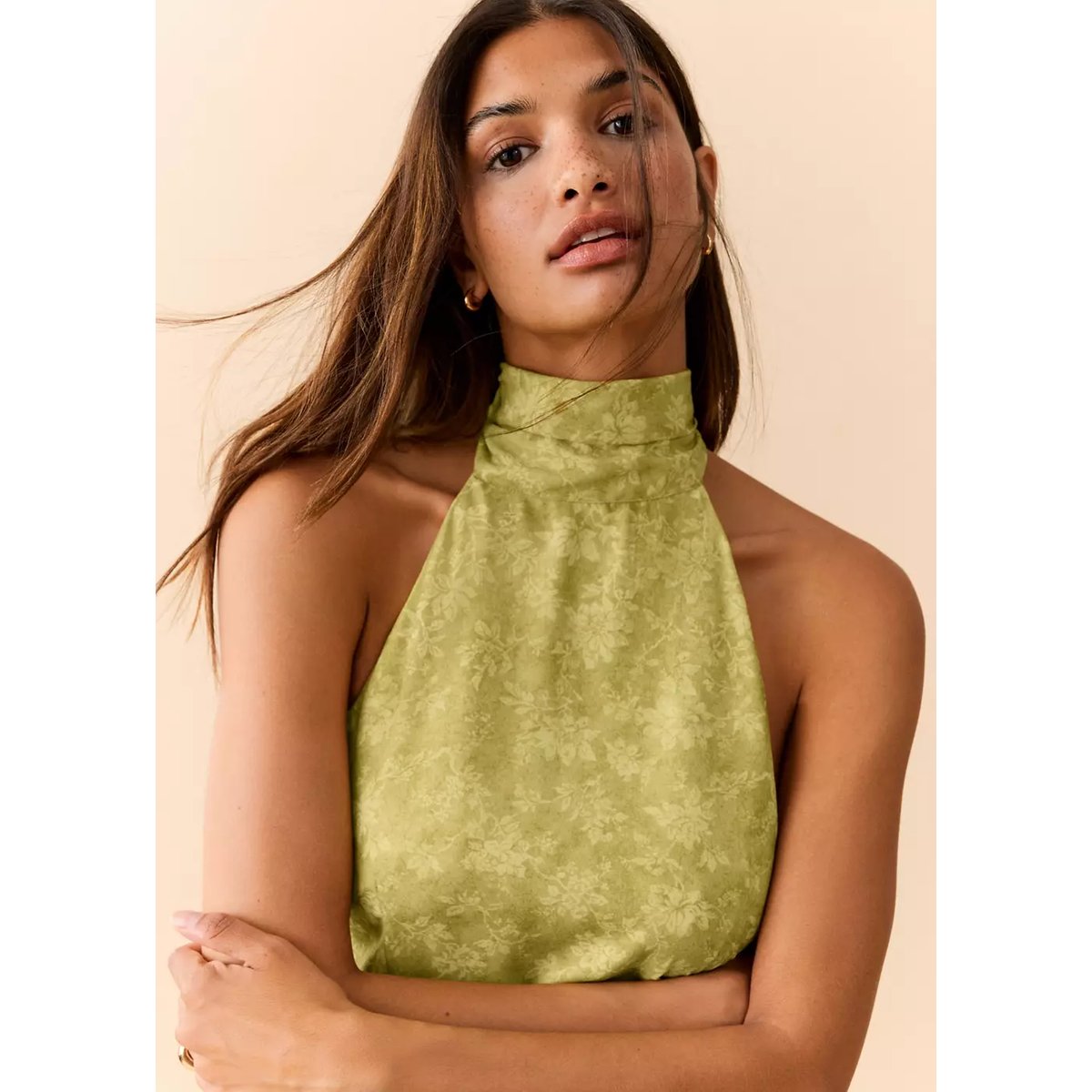 Robe emmanchures américaines dos nu citron vert, MANGO TEEN