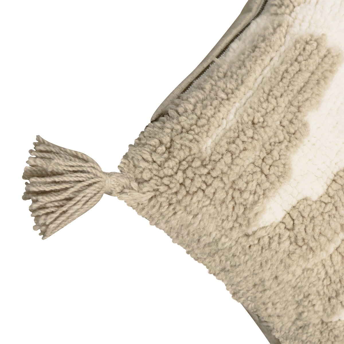 Coussin avec housse en laine Zagros NOMAD sable, naturel, LORENA CANALS