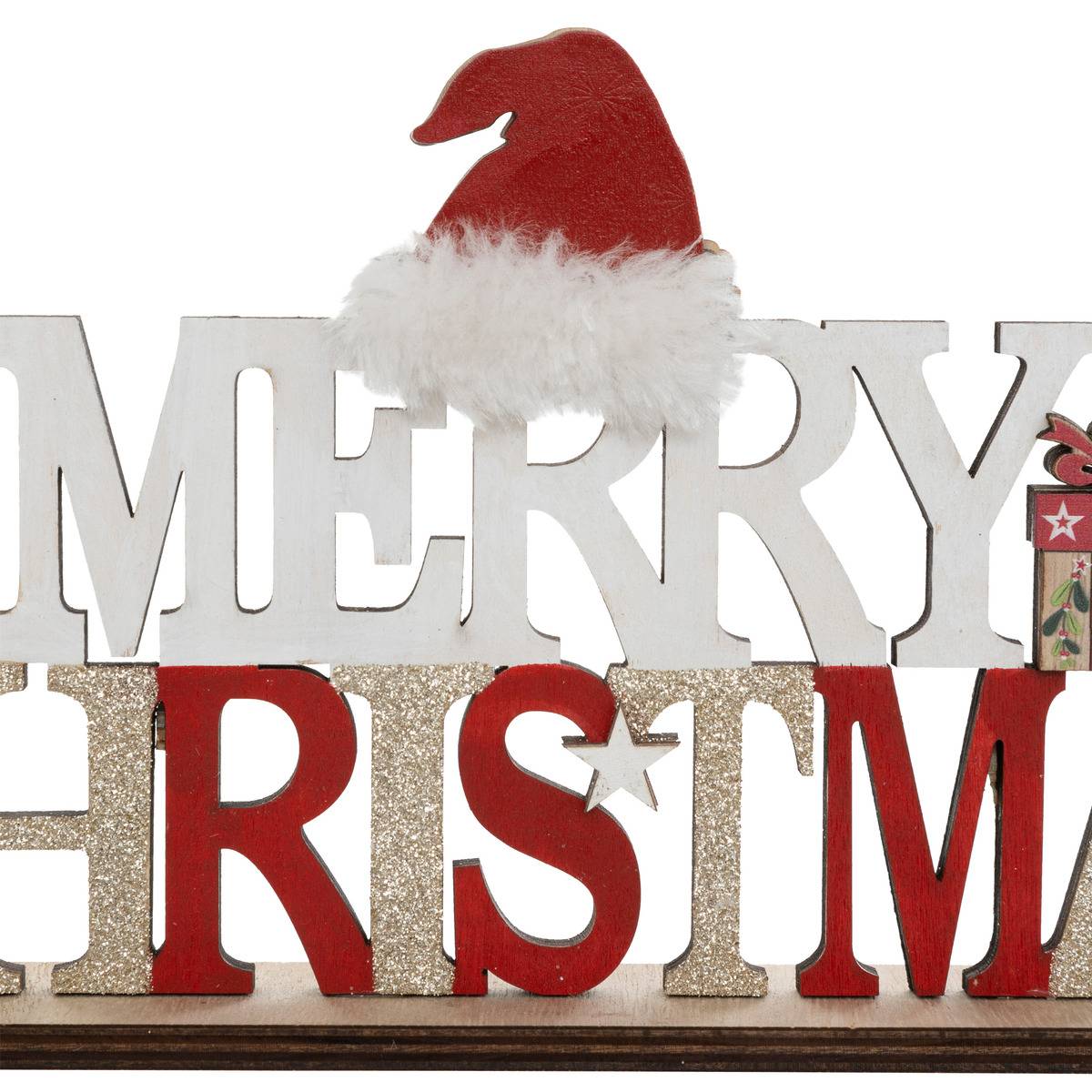 MOT BOIS MERRY CHRISTMAS L30 rouge, ATMOSPHERA