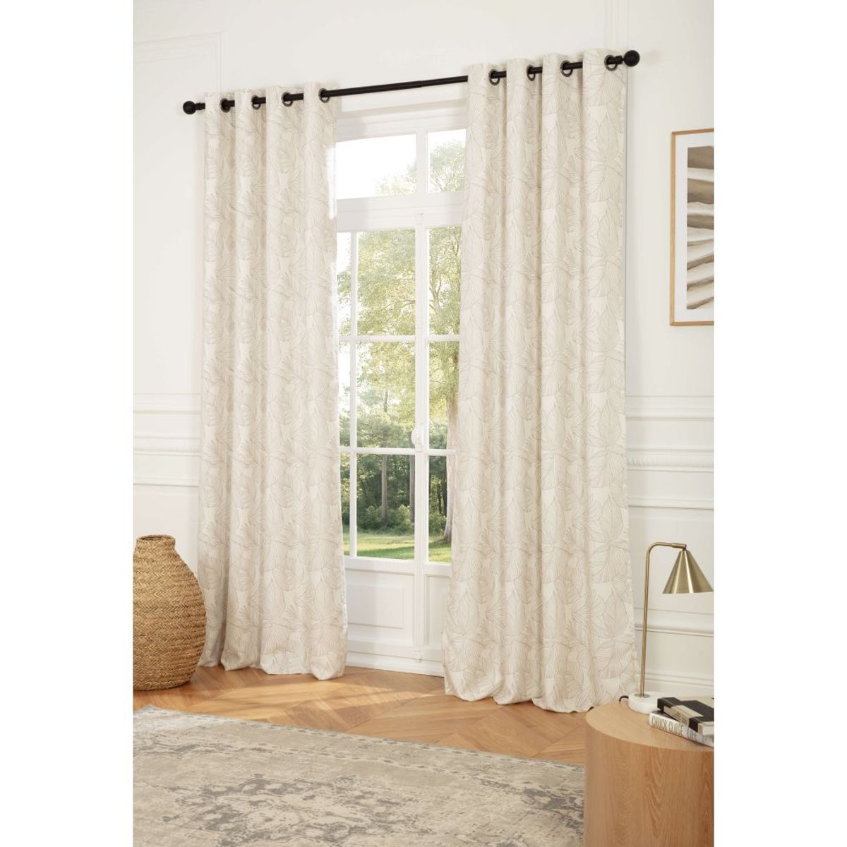 Rideau thermique Oeillets FOLIA beige mc636, MOONDREAM