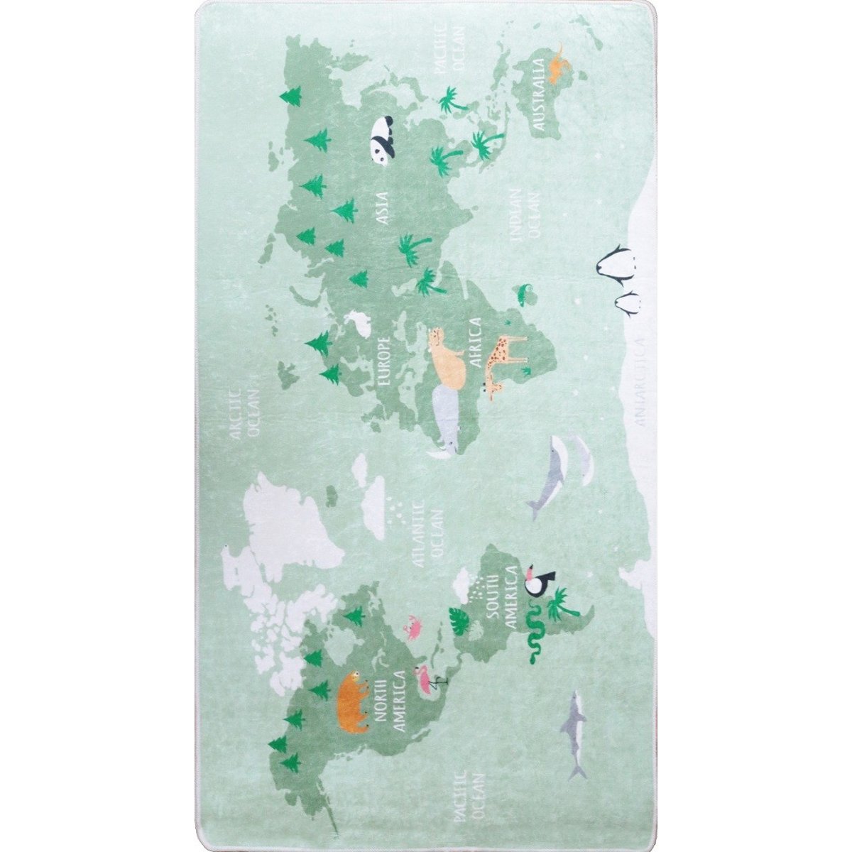 Tapis chambre enfant Monde Vert vert, EDEN