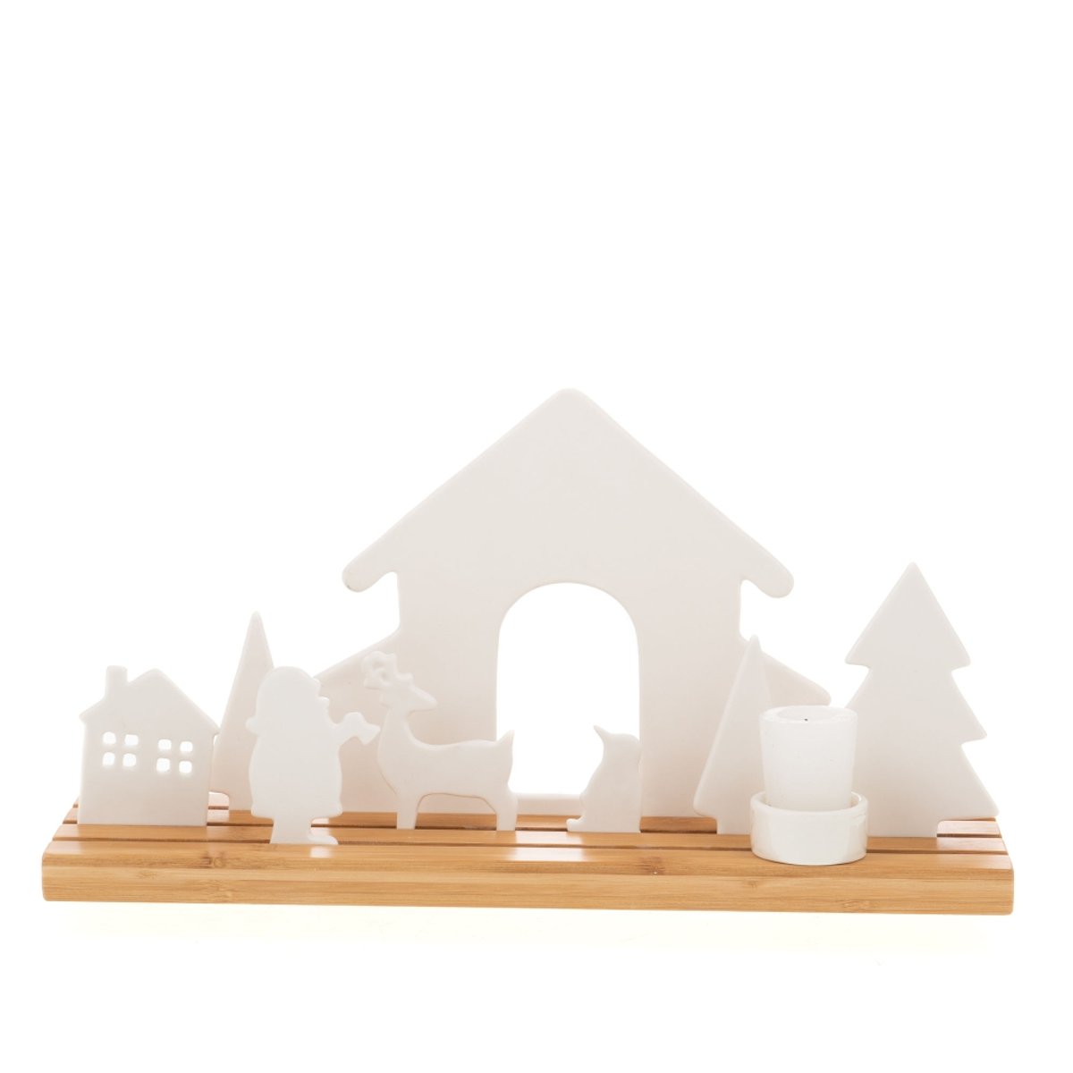Bougeoir village de Noël blanc, AMADEUS