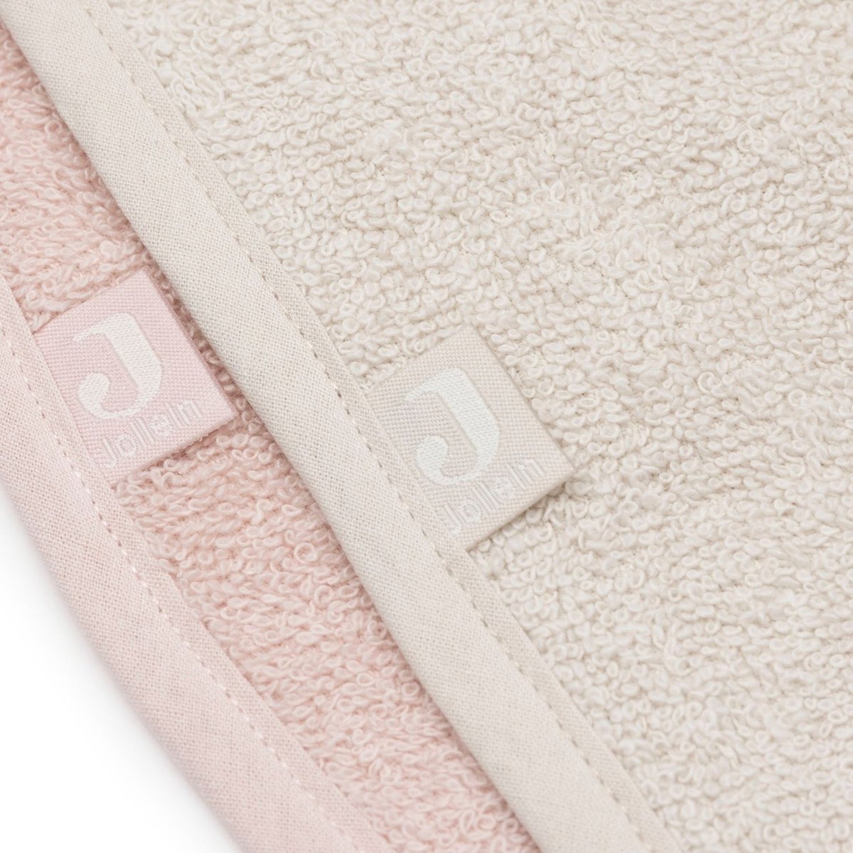 Lot de 2 bavoirs en éponge rose, écru, JOLLEIN