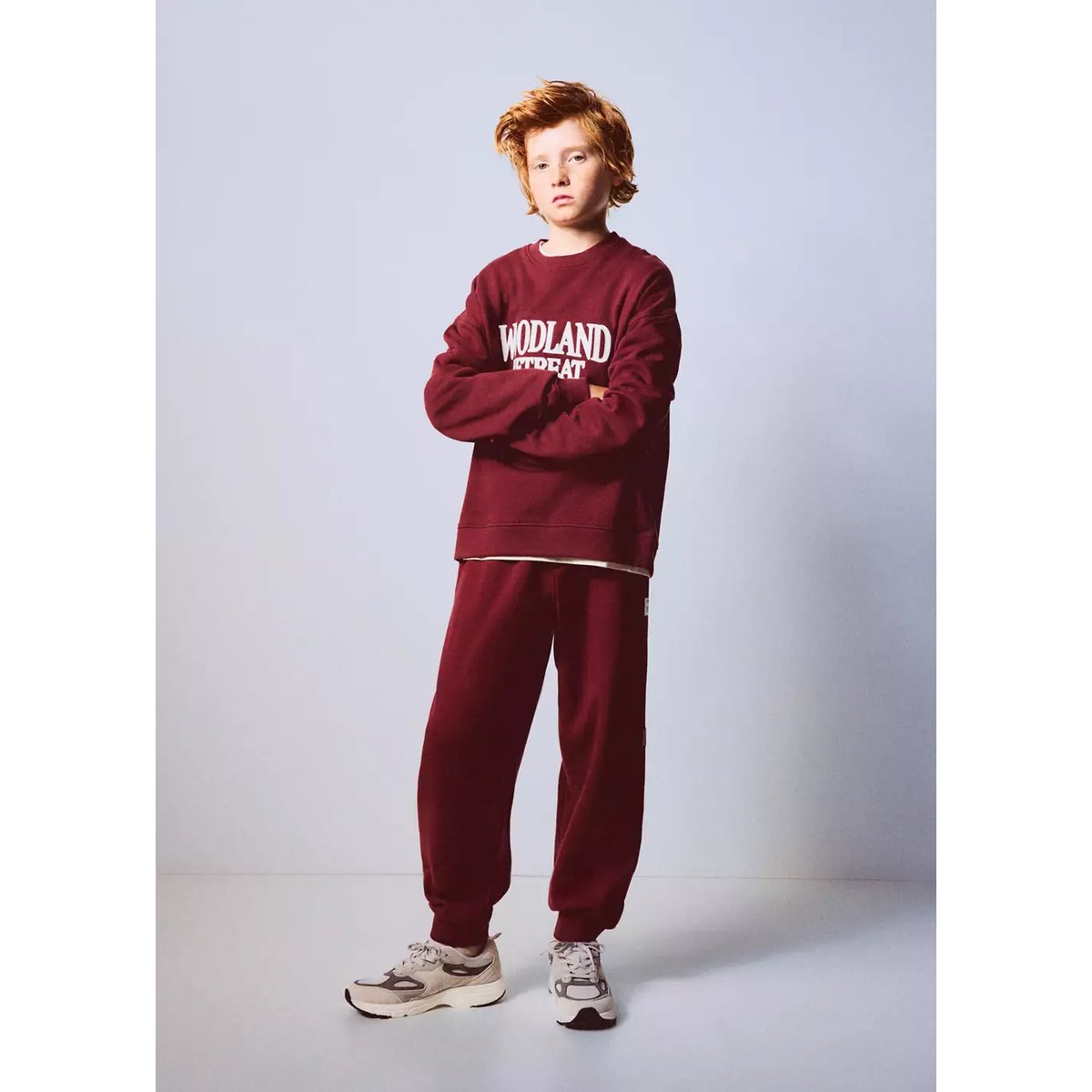 Pantalon jogger coton grenat, MANGO KIDS