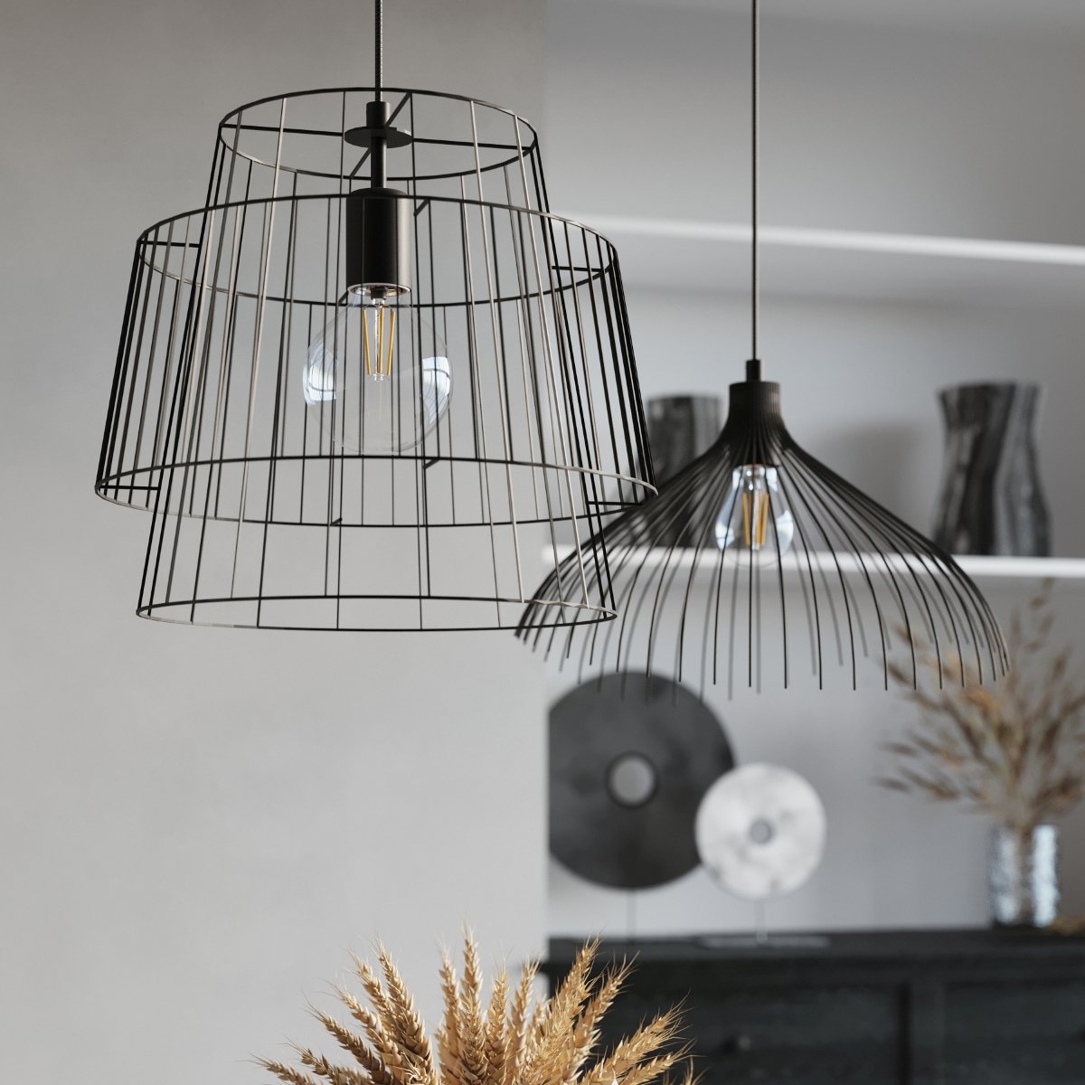 Suspension Acier Noir E27 1 Umb noir, EDEN