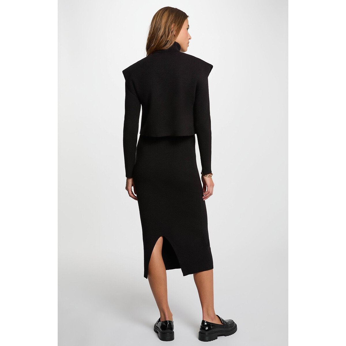 Vestido de malha dois em um preto , MORGAN