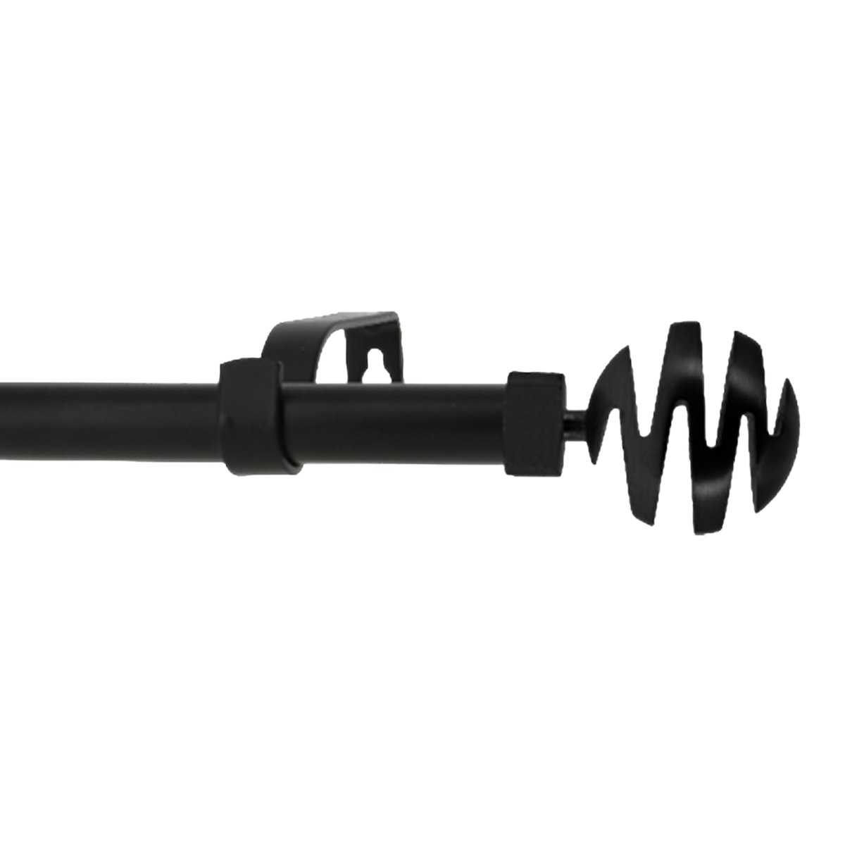 Kit tringle à rideaux extensible avec embouts spirales D19-16mm noir, MOBOIS