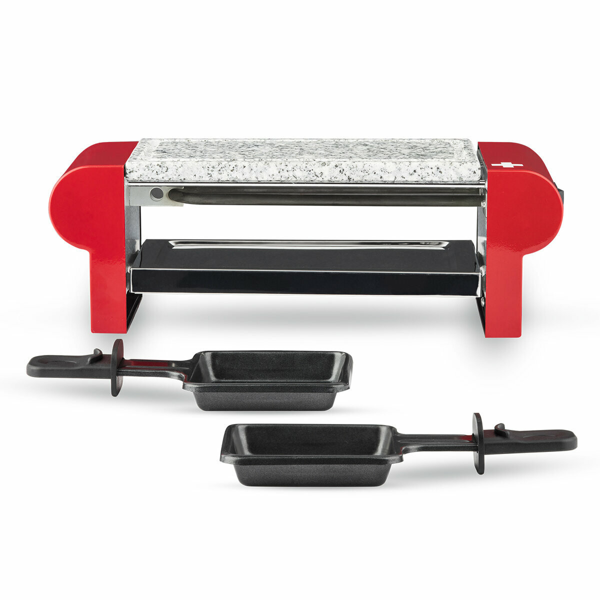appareil a fondue 2 l et pierre/raclette - alp1800 + rp2 gris et rouge, H.KOENIG