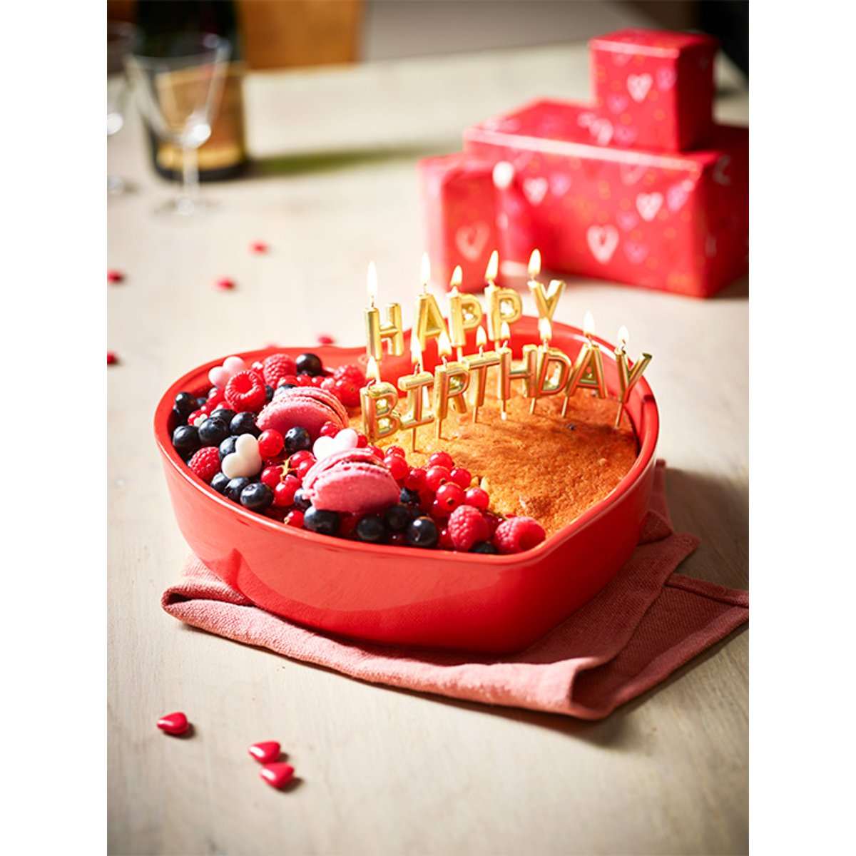 Plat four céramique coeur rouge 26 cm FOR YOU rouge, PEUGEOT