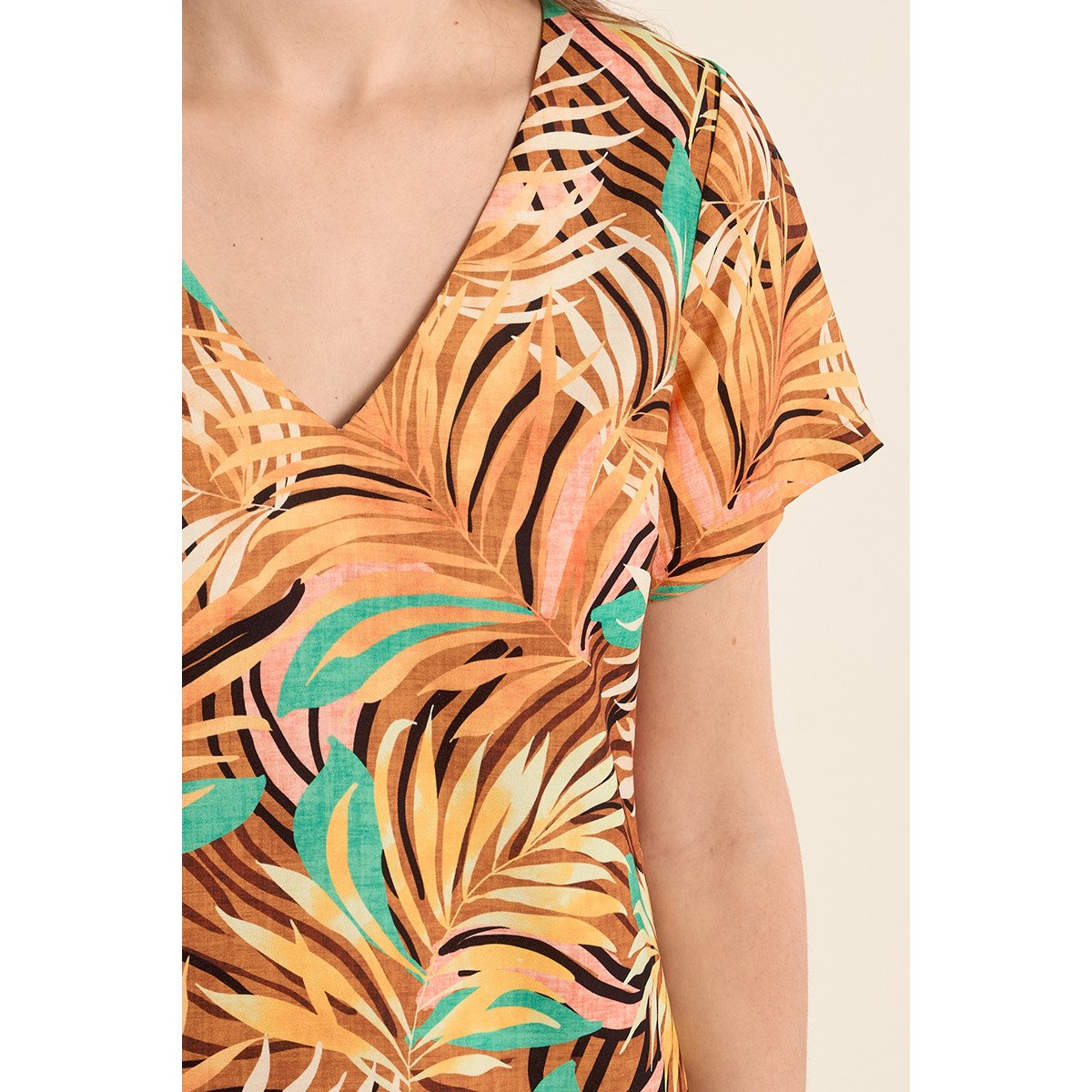 Robe courte et droite imprimée yellow claudia, MOLLY BRACKEN