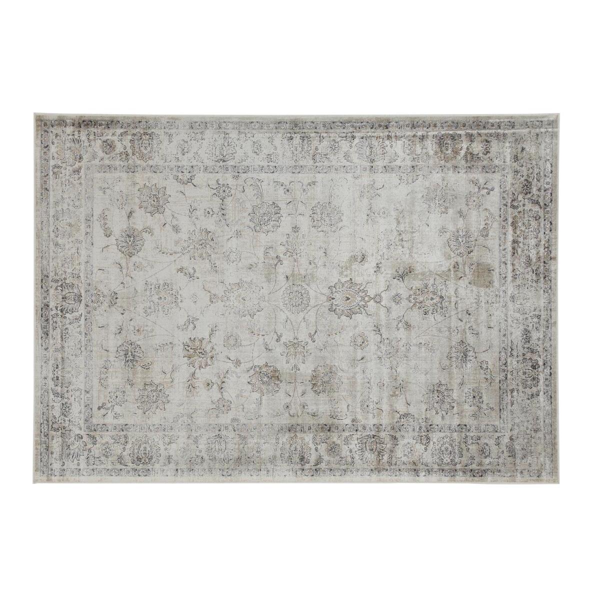 Tapis vintage en viscose avec motifs gris 160 x 230 cm RYAD gris, MILIBOO