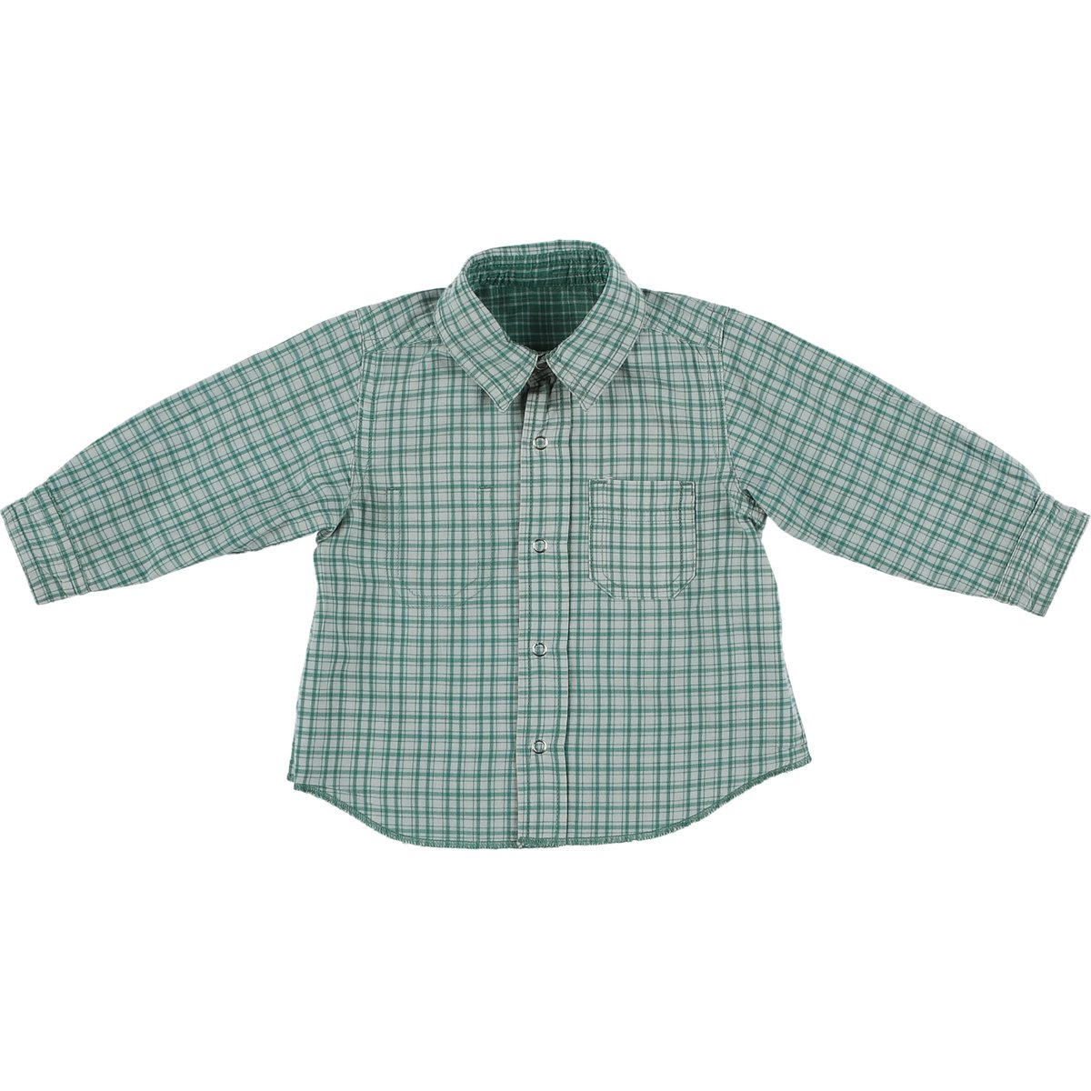 Chemise réversible -  Très bon état blanc;vert, PETIT BATEAU