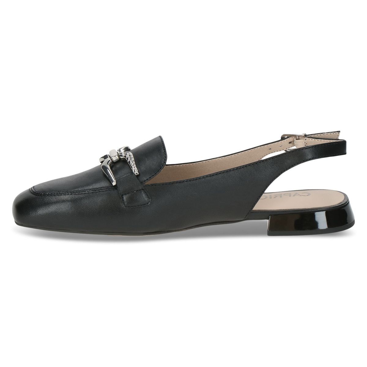 escarpin en cuir noir nappa, CAPRICE