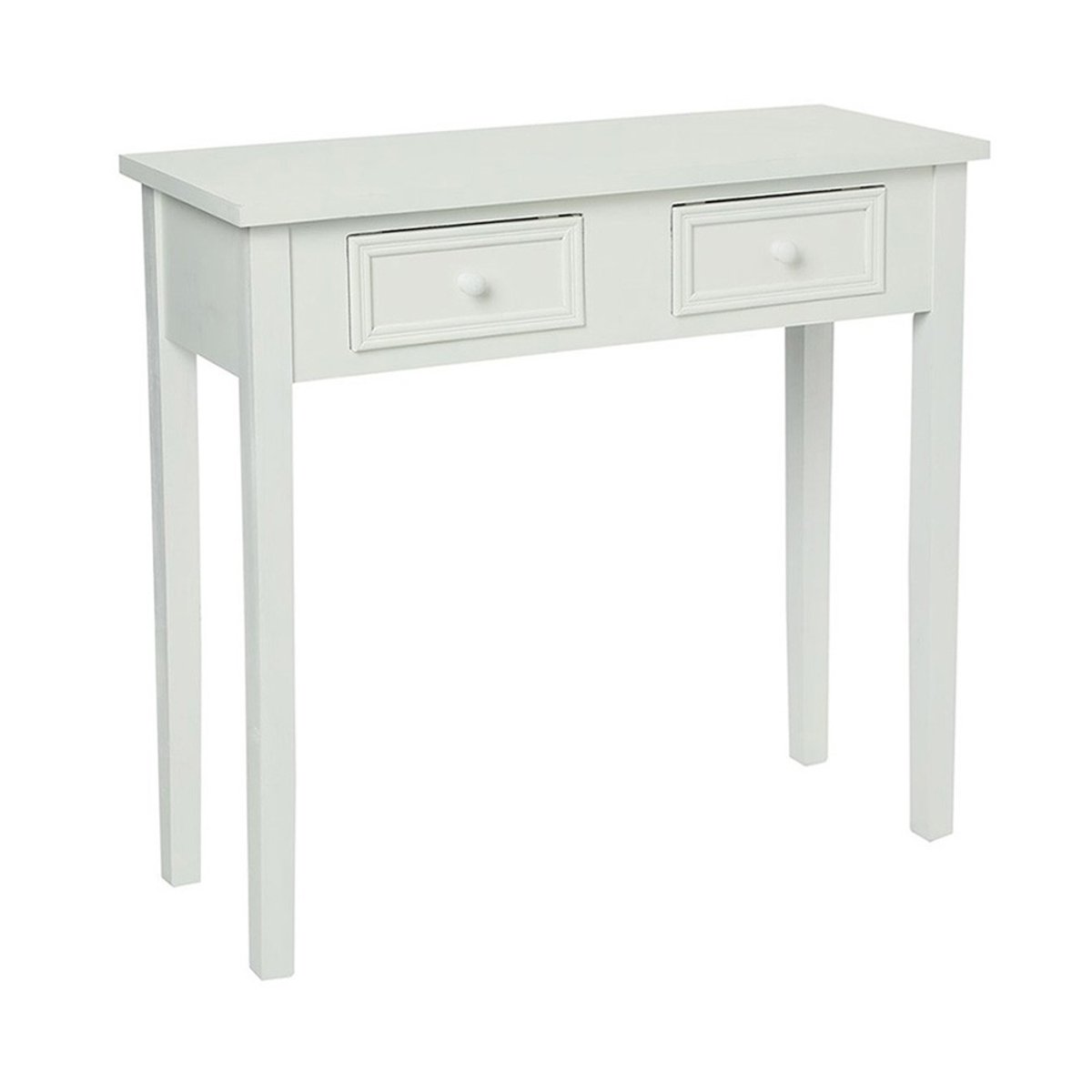 Console 2 tiroirs blanche Charme blanc, ATMOSPHERA