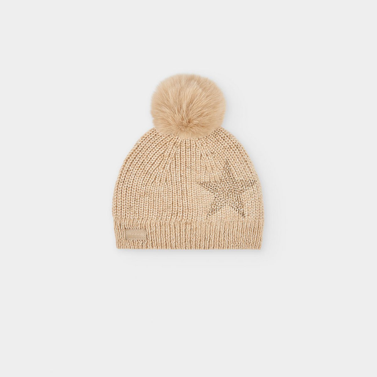 Bonnet avec étoile et pompon jaune, BOBOLI