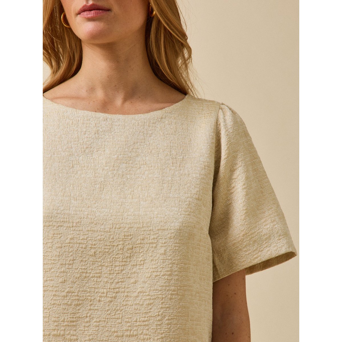 Robe courte cérémonie jacquard doré dore, CYRILLUS