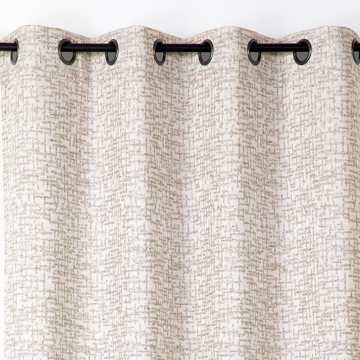 Rideau jacquard à oeillets  - Effet tweed lin, LINDER