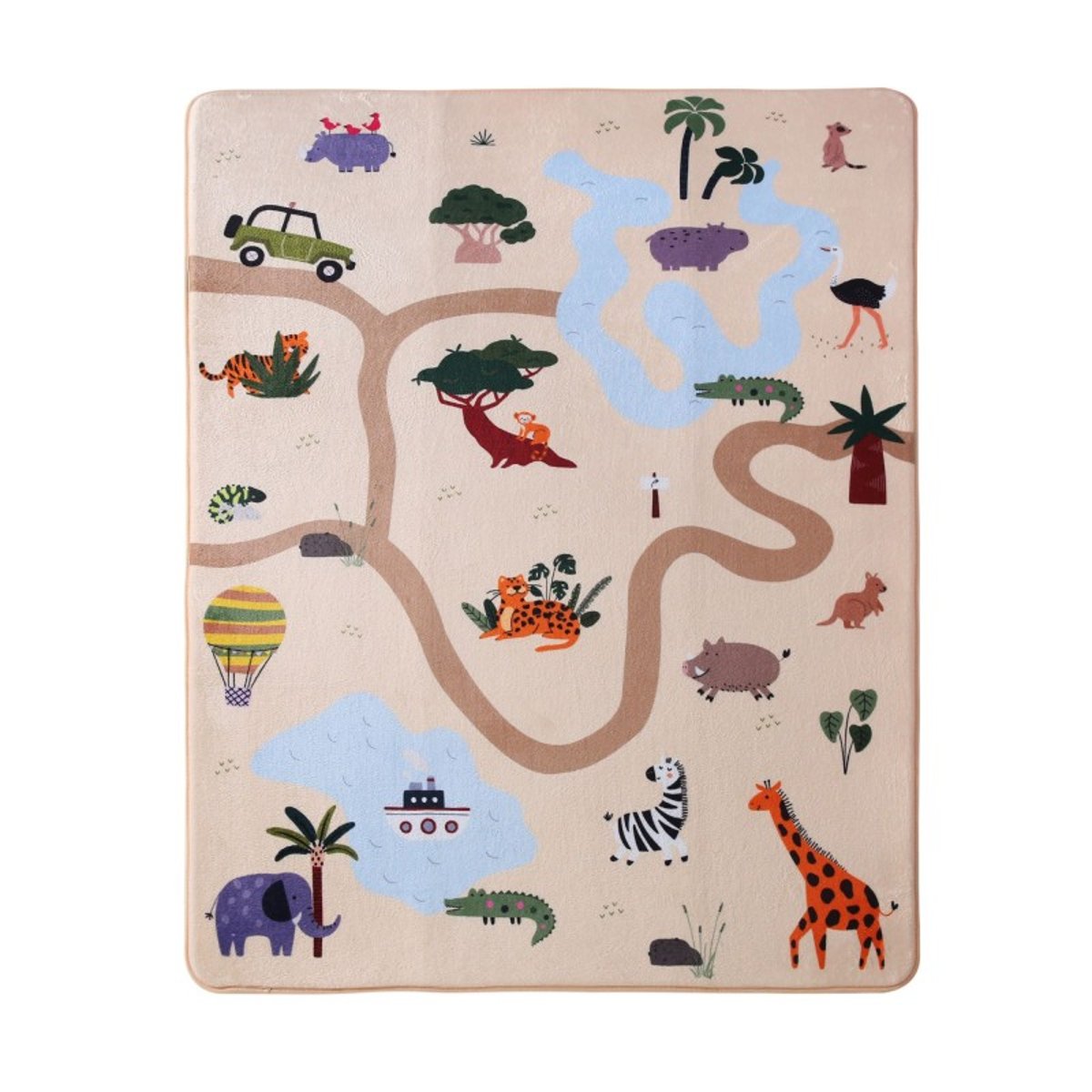 Tapis de jeu enfant à mémoire de forme CLOUD PLAY SAFARI multicolore, HAKUNA MATTE