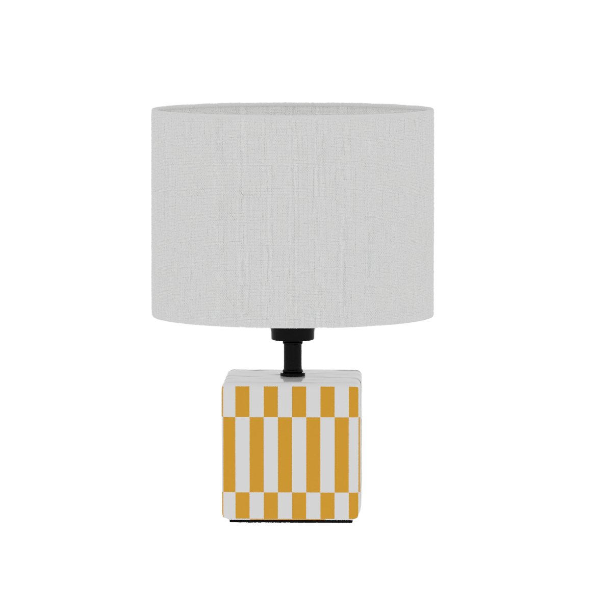 Petite Lampe à poser en Céramique & Abat-jour Lin-MANET PETIT jaune, POTIRON PARIS