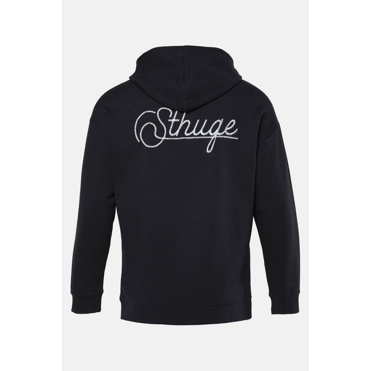 Sweat à capuche, broderies, poche kangourou noir, STHUGE