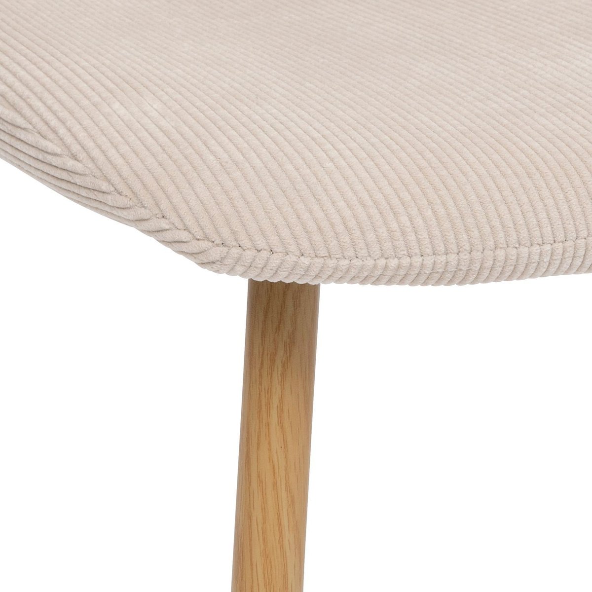 Lot de 4 chaises scandinaves en velours côtelé ROKA beige, TOILINUX