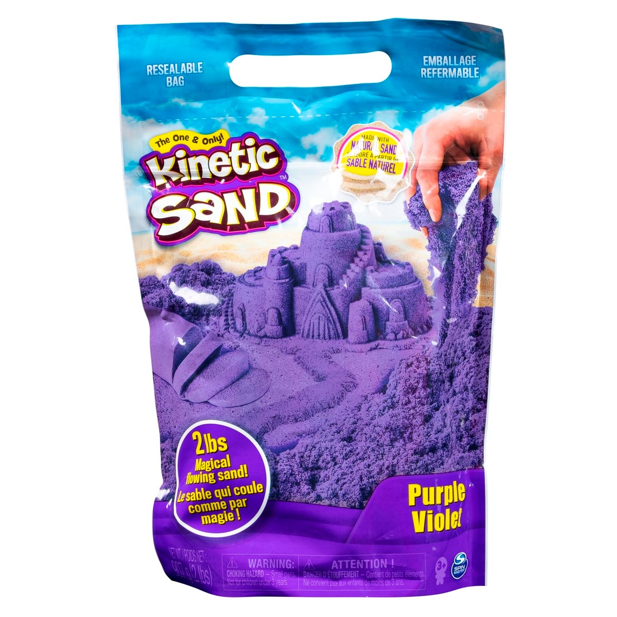 Kinetic Sand Sac de 907g violet multicolore, SPIN MASTER