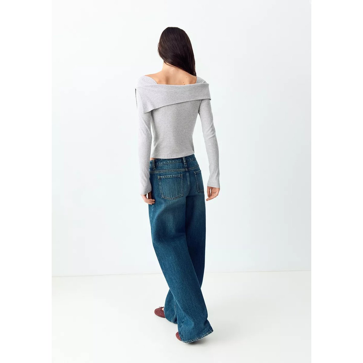 Pull-over col roulé coton gris chiné clair, MANGO TEEN