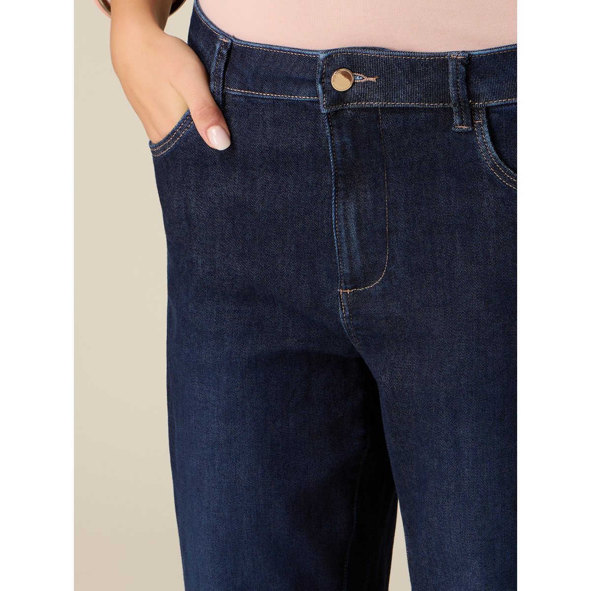 Jean boyslim avec revers bleu, OLTRE