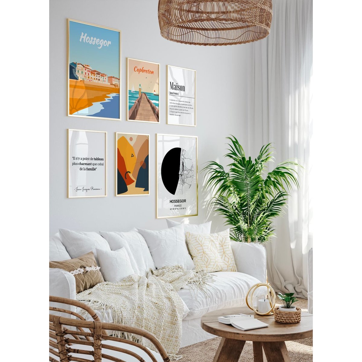 Affiche ville Hossegor blanc, L'AFFICHERIE