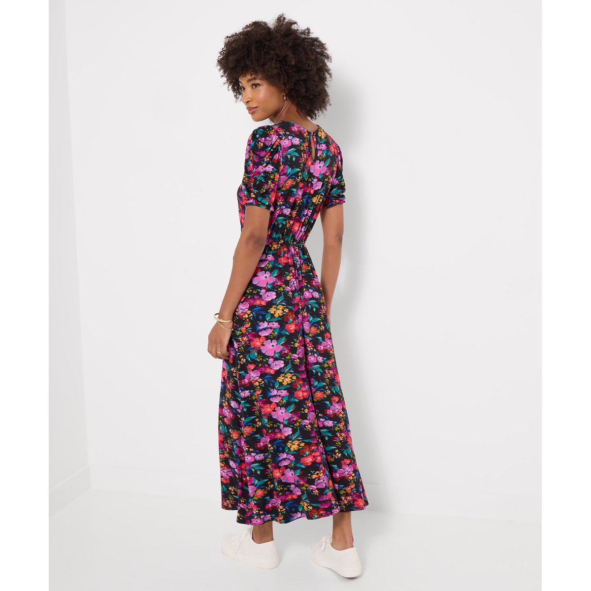 Robe Longue en Jersey à Manches Courtes Hiver Lumineux multicolore, JOE BROWNS