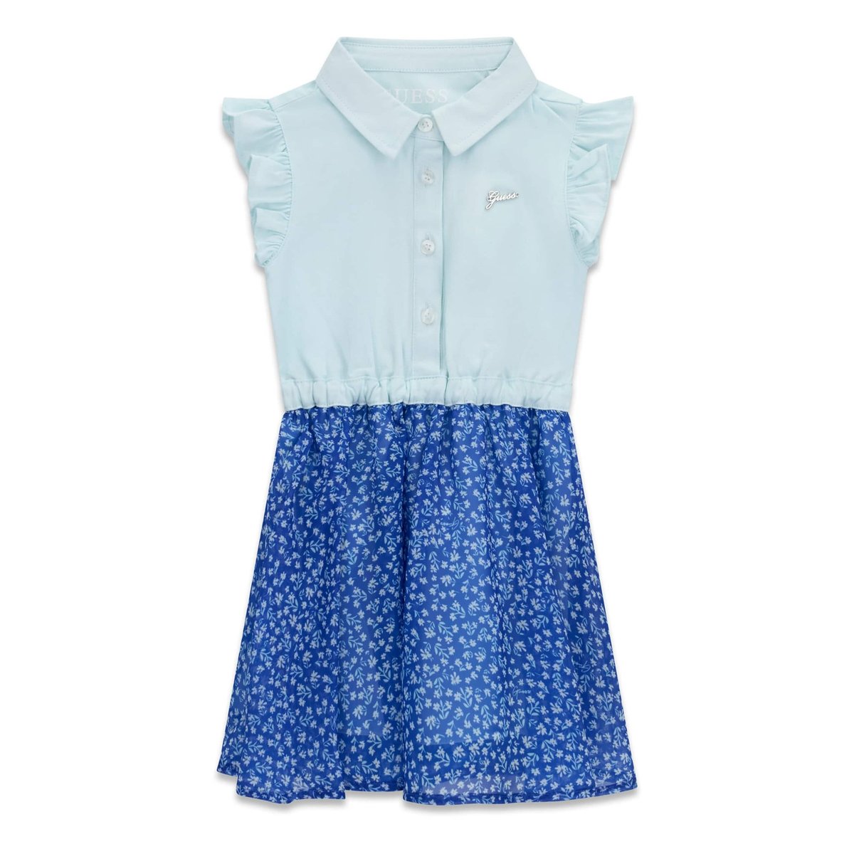 Robe Imprimée Cintrée Et Évasée bleu floral, GUESS KIDS
