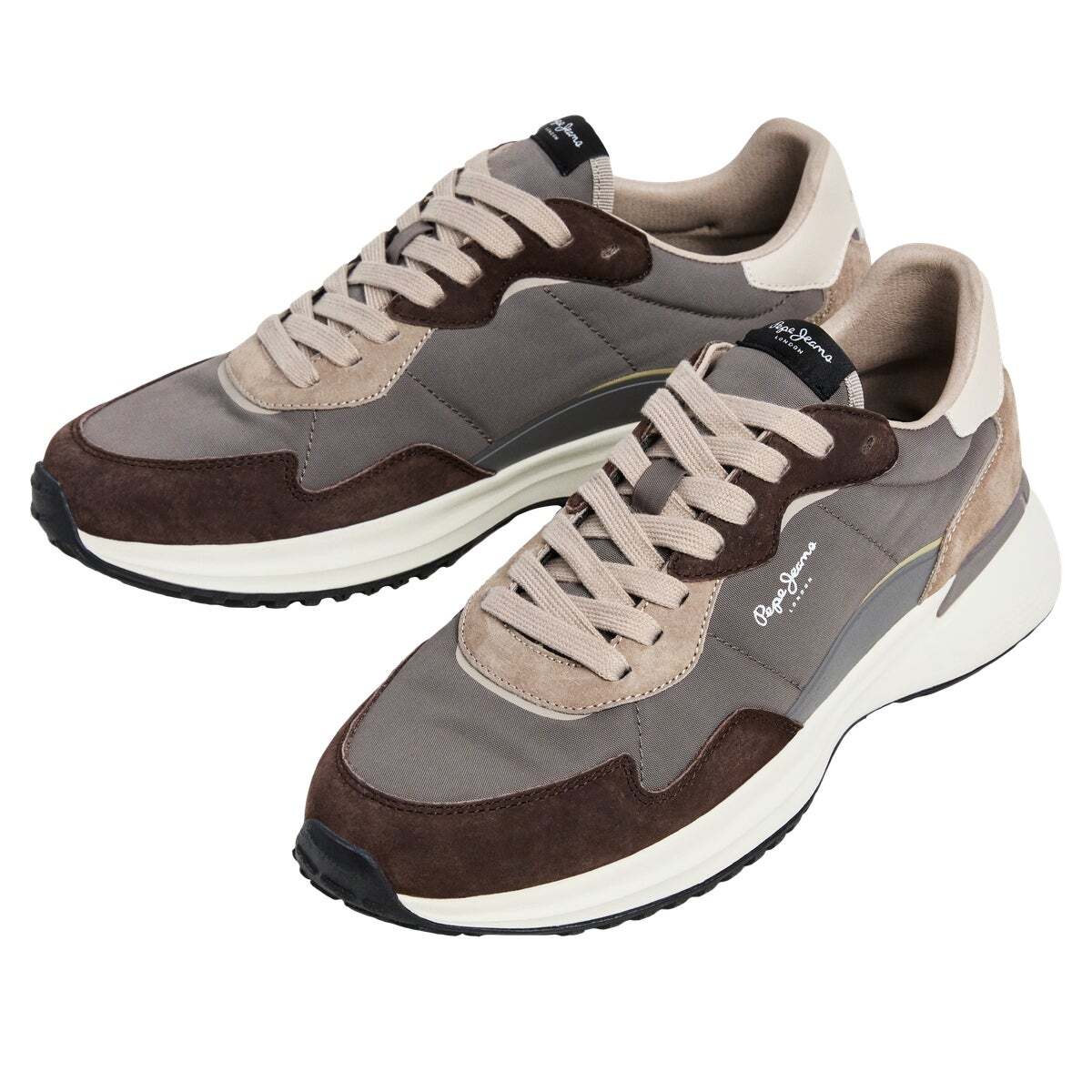 Baskets Avec Détails En Daim brun foncé, PEPE JEANS