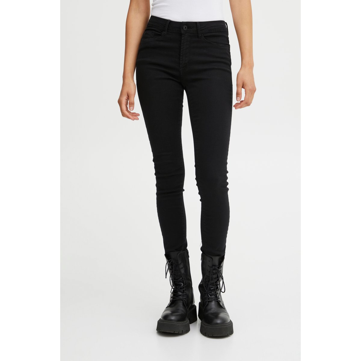 Jeans coupe skinny, taille mi-haute noir, ICHI