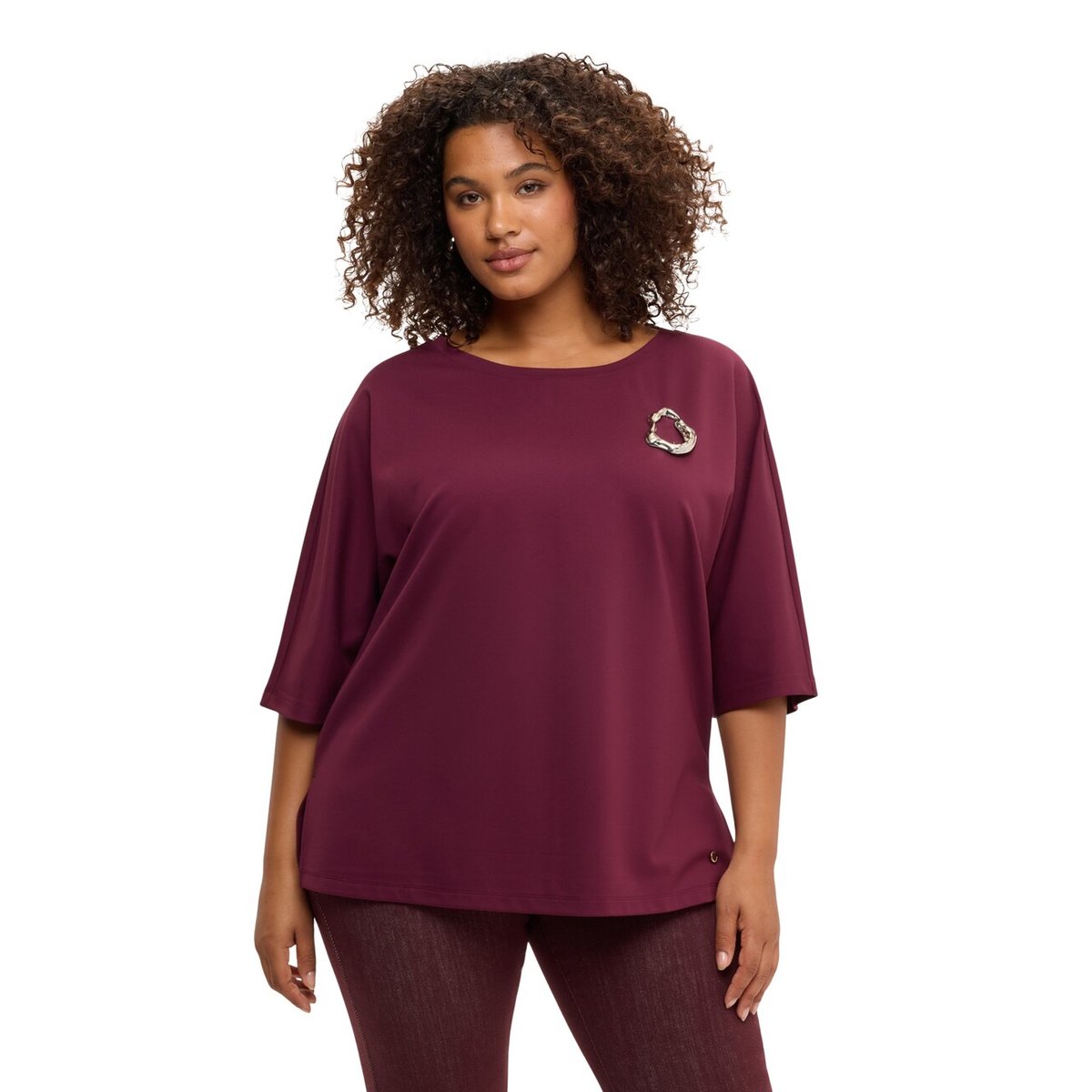 Sweat avec application burgundy, FIORELLA RUBINO