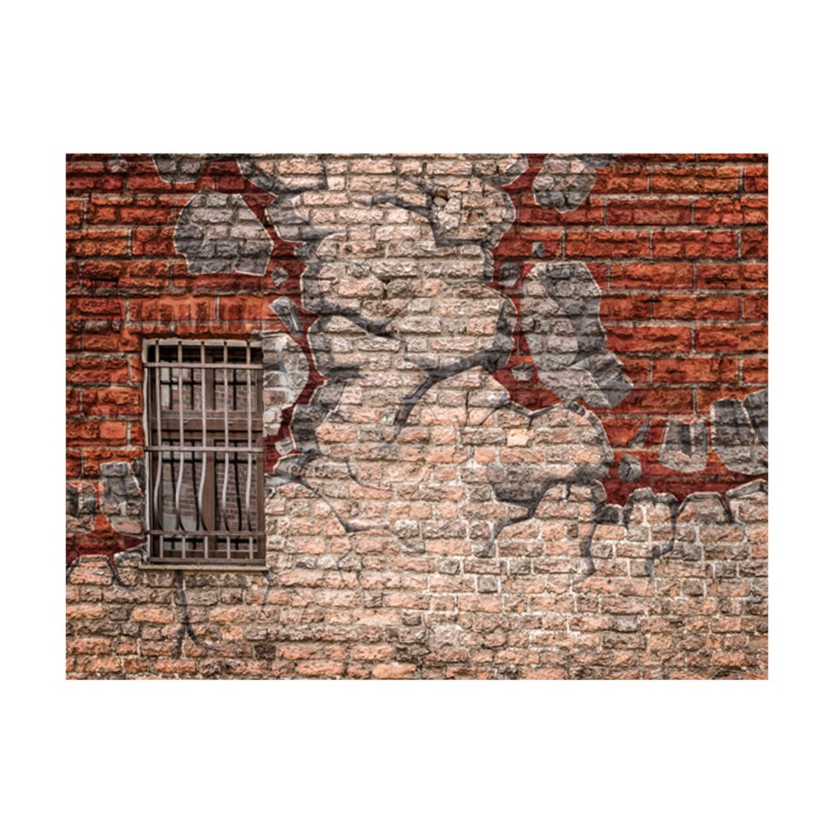 Papier peint intissé panoramique Street art Break the wall beige, EDEN