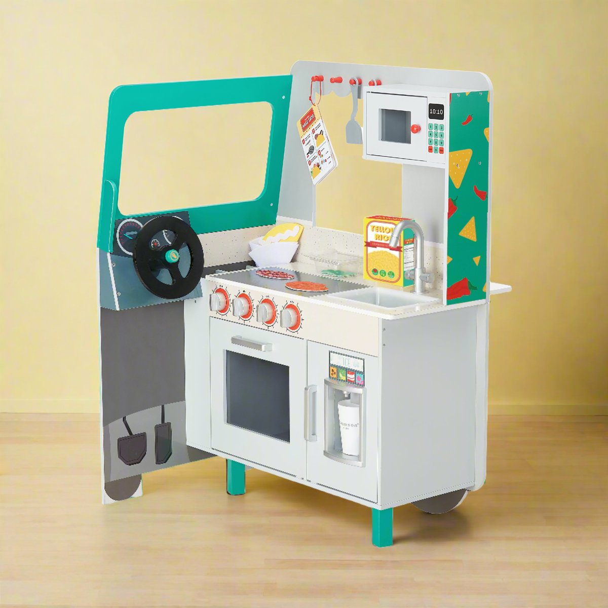 Food Truck Bois Cuisin Enfants Camion Taco couleur unique, TEAMSON KIDS