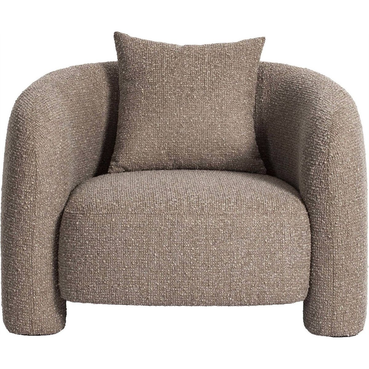 Fauteuil lounge en tissu texturé moka chunky, RECOLLECTION