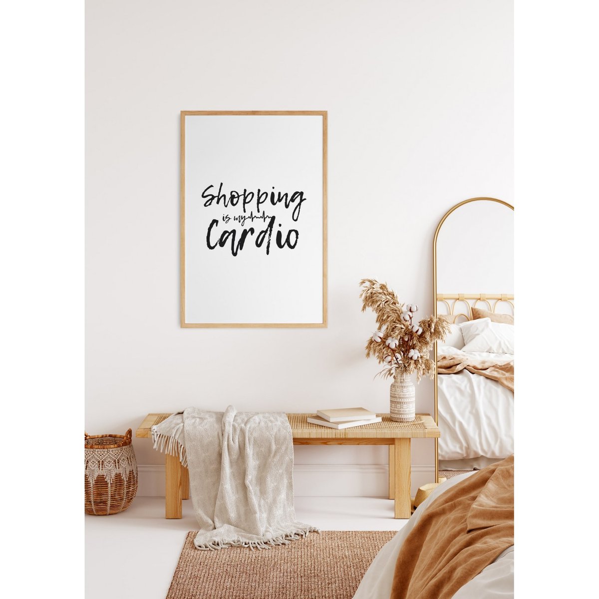 Affiche Shopping is my cardio blanc, L'AFFICHERIE