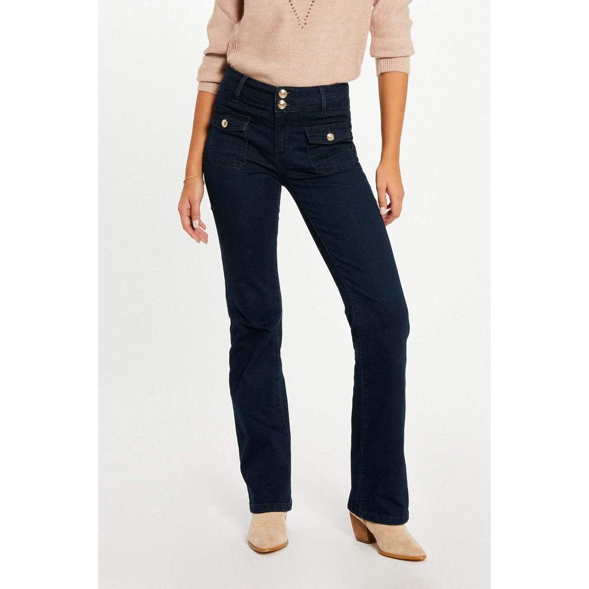 Jeans bootcut taille haute jean brut, MORGAN